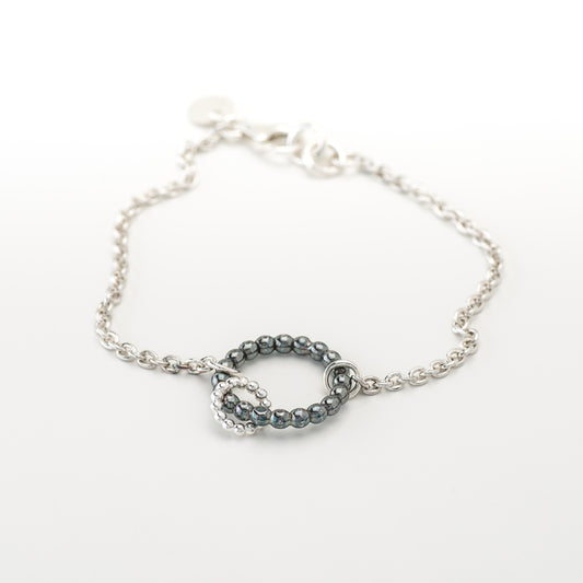 Pure Marbles-thin bracelet - oxid/silver