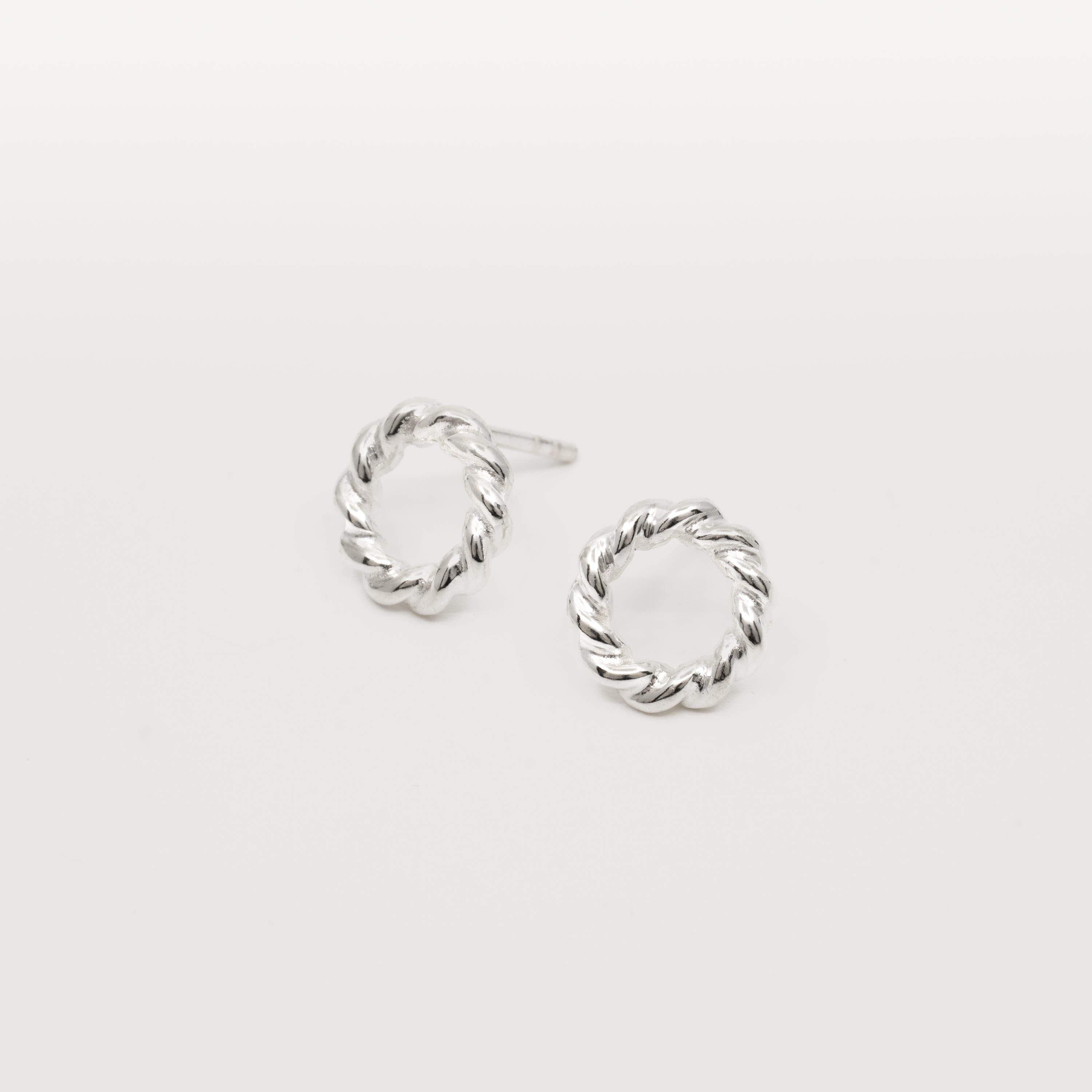 Twist Earrings Circle - Silver