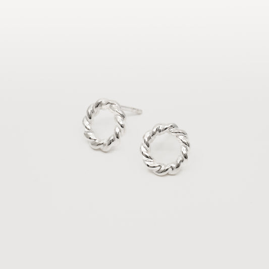 Twist Earrings Circle - Silver