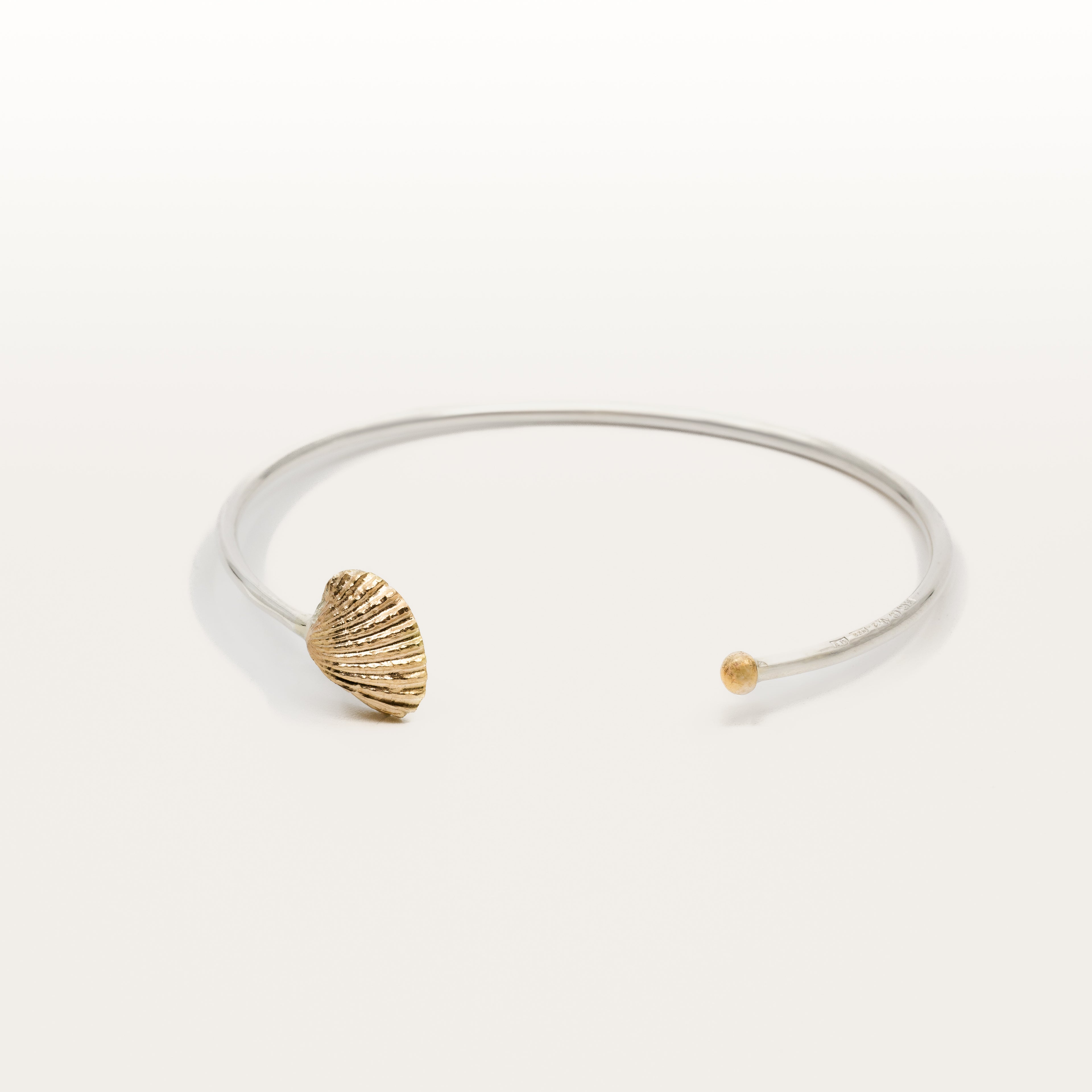 Minimusslan - Armring äkta silver / 18k guld