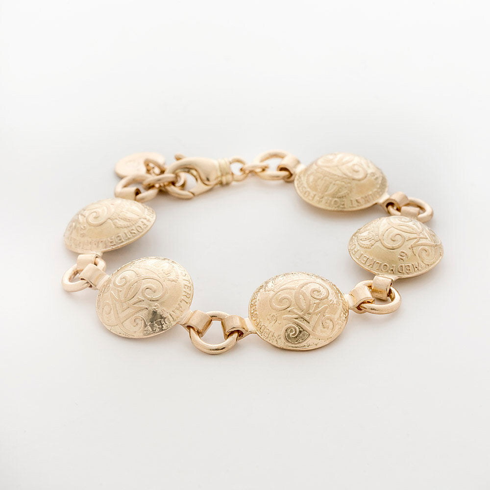 Coin gold bracelet / 2-öringar