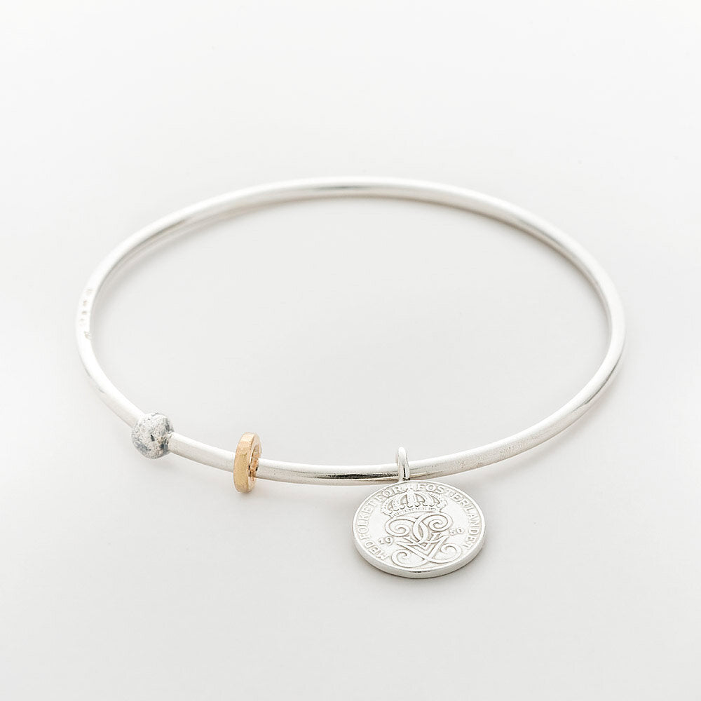 Coin bangle - Silver/gold