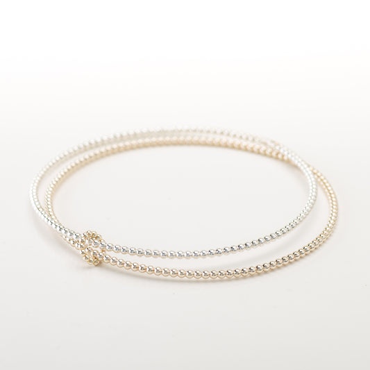 Pure Marbles double bangle - gold/silver